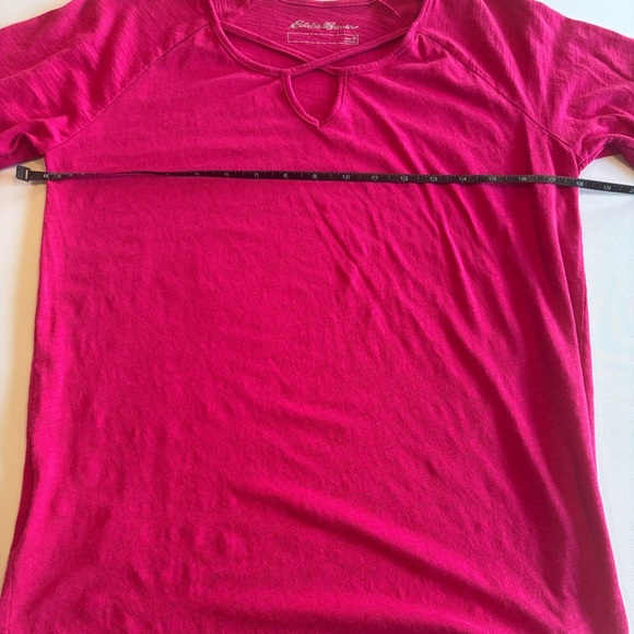 EDDIE BAUER Women’s 3/4 Sleeve Pink Casual Top with Neckline Detail Size Medium - Picture 5 of 12